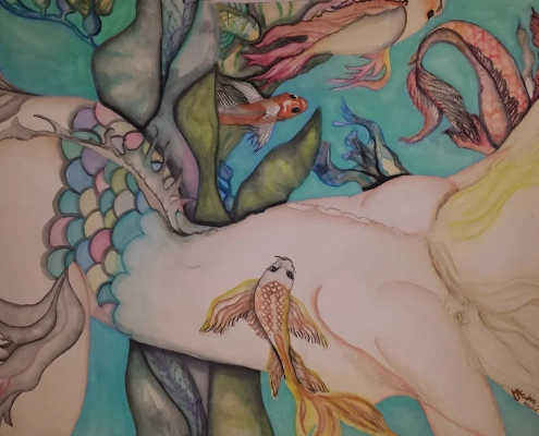 Mermaids Collection - Dive Down Deep - by Artist Annabel V Sclippa