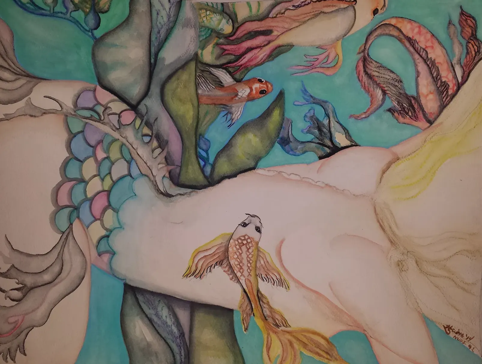 Mermaids Collection - Dive Down Deep - by Artist Annabel V Sclippa
